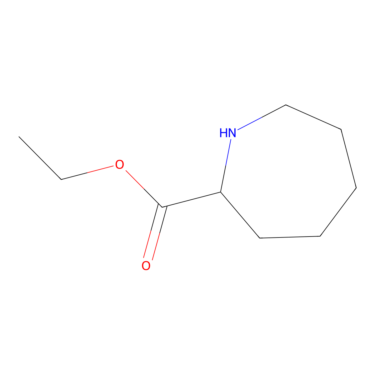 Ethyl azepane-2-carboxylate molecular structure, CAS 2886-92-2