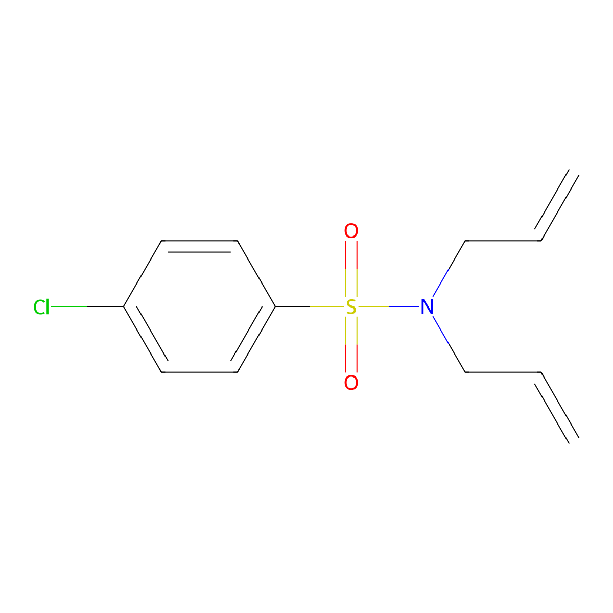 4-chloro-N,N-bis(prop-2-enyl)benzenesulfonamide molecular structure, CAS 28860-15-3