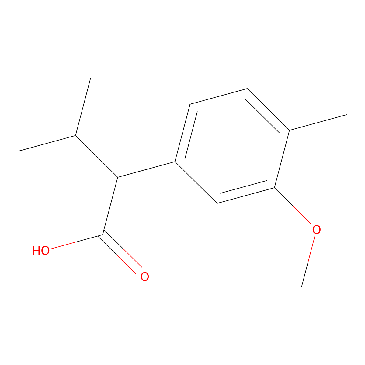 2-(3-Methoxy-4-methylphenyl)-3-methylbutanoic acid molecular structure, CAS 288606-26-8
