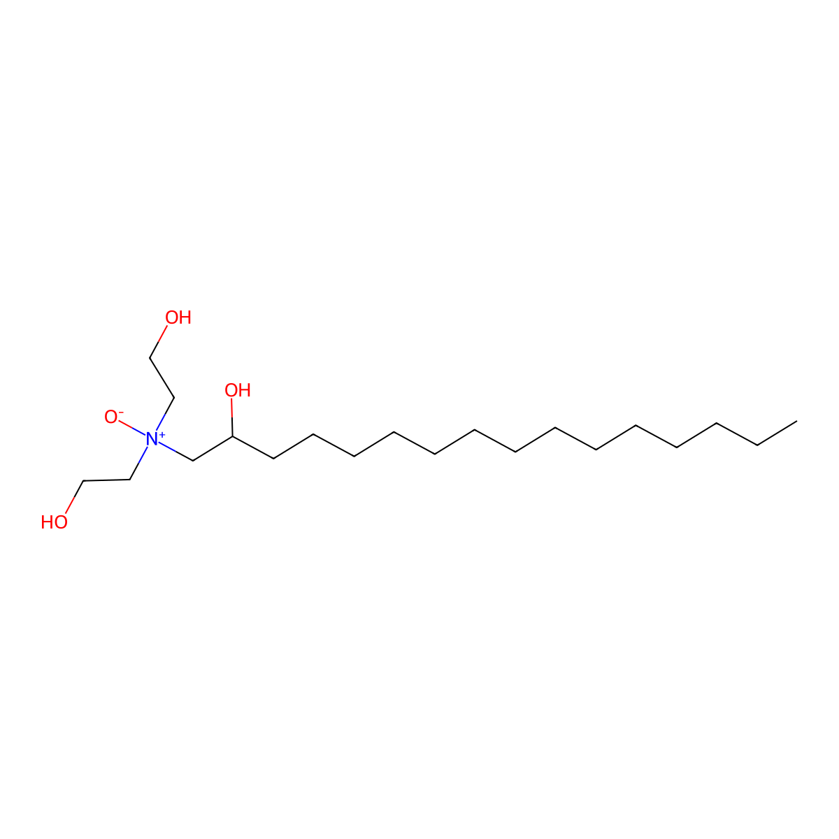 2-Hexadecanol, 1-[bis(2-hydroxyethyl)oxidoamino]- molecular structure, CAS 28865-36-3