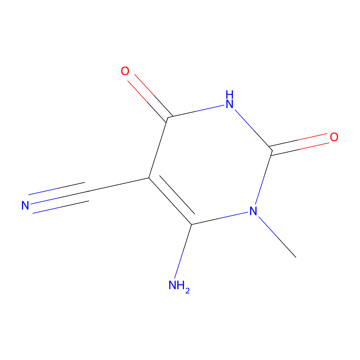 6-Amino-1-methyl-2,4-dioxo-1,2,3,4-tetrahydropyrimidine-5-carbonitrile molecular structure, CAS 2886763-05-7