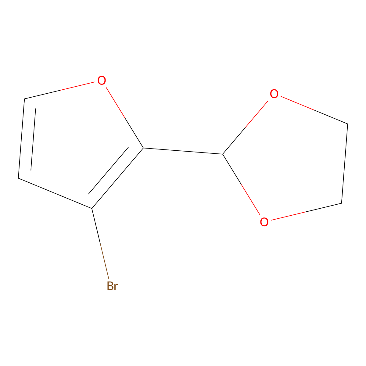 2-(3-Bromofuran-2-yl)-1,3-dioxolane molecular structure, CAS 28872-85-7