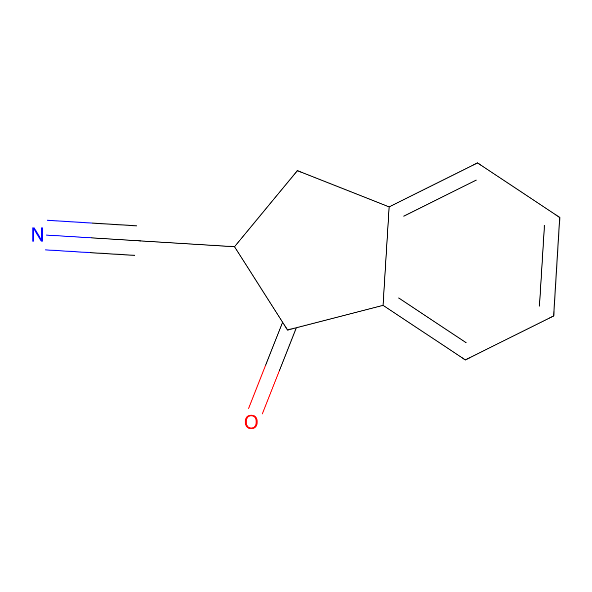 1-oxo-2,3-dihydro-1H-indene-2-carbonitrile molecular structure, CAS 28873-87-2