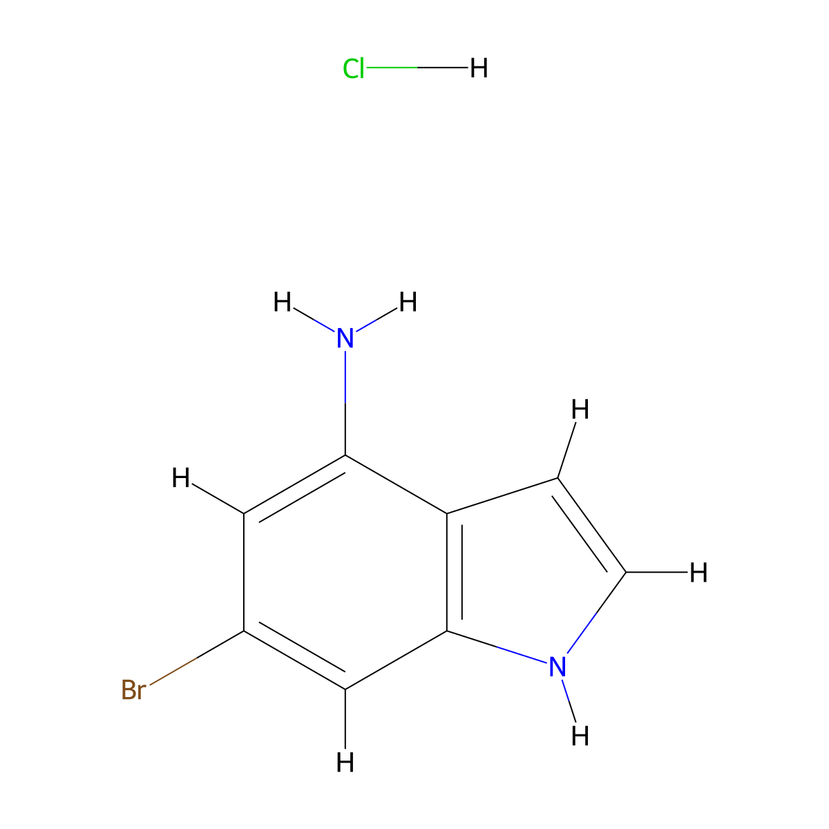 6-bromo-1H-indol-4-amine hydrochloride molecular structure, CAS 2887422-30-0