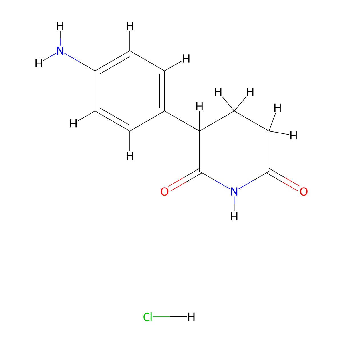 3-(4-Aminophenyl)piperidine-2,6-dione hydrochloride molecular structure, CAS 2887498-36-2
