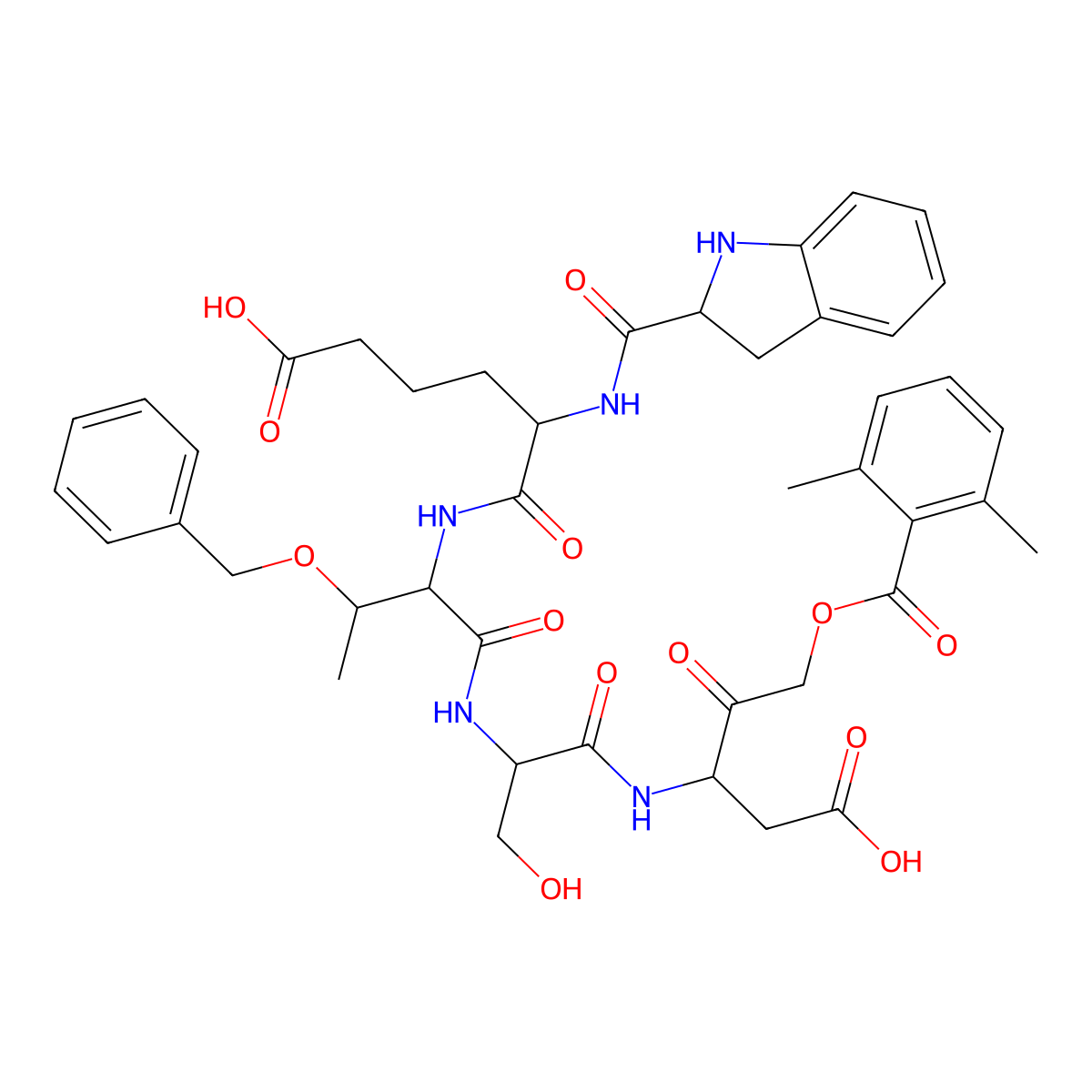 H-Idc-Aad-Thr(Bn)-Ser-Asp-AOMK molecular structure, CAS 2887528-09-6