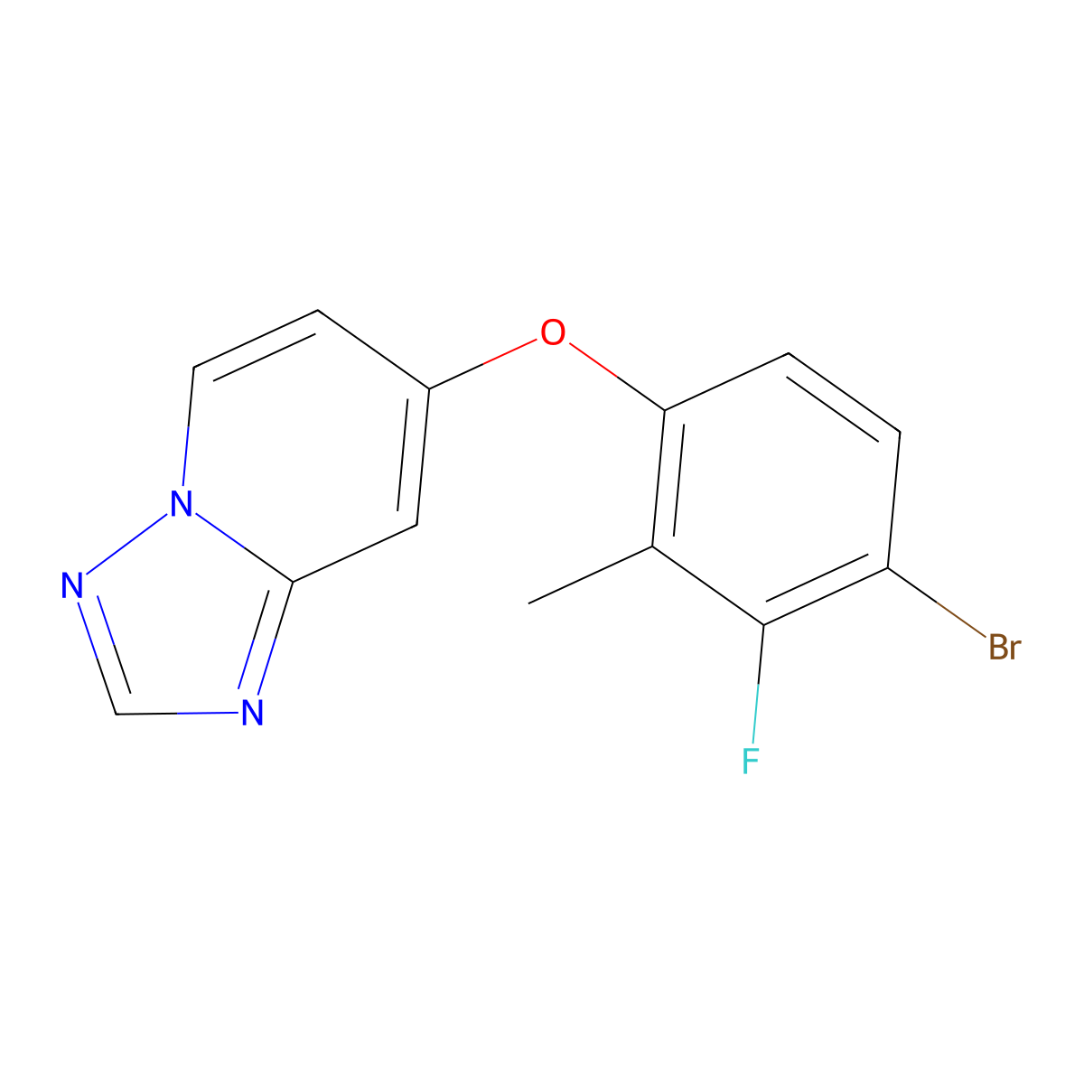 7-(4-Bromo-3-fluoro-2-methylphenoxy)-[1,2,4]triazolo[1,5-a]pyridine molecular structure, CAS 2887613-13-8