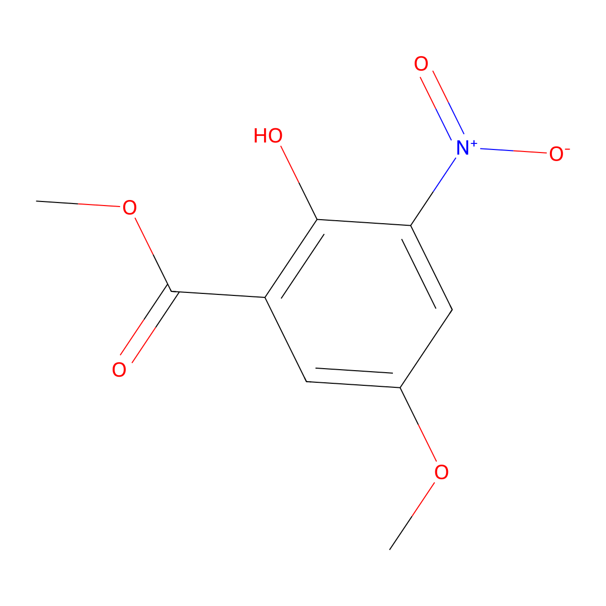 Methyl 2-hydroxy-5-methoxy-3-nitrobenzoate molecular structure, CAS 2888-09-7