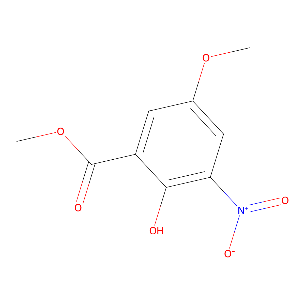 Methyl 2-hydroxy-5-methoxy-3-nitrobenzoate molecular structure, CAS 2888-09-7
