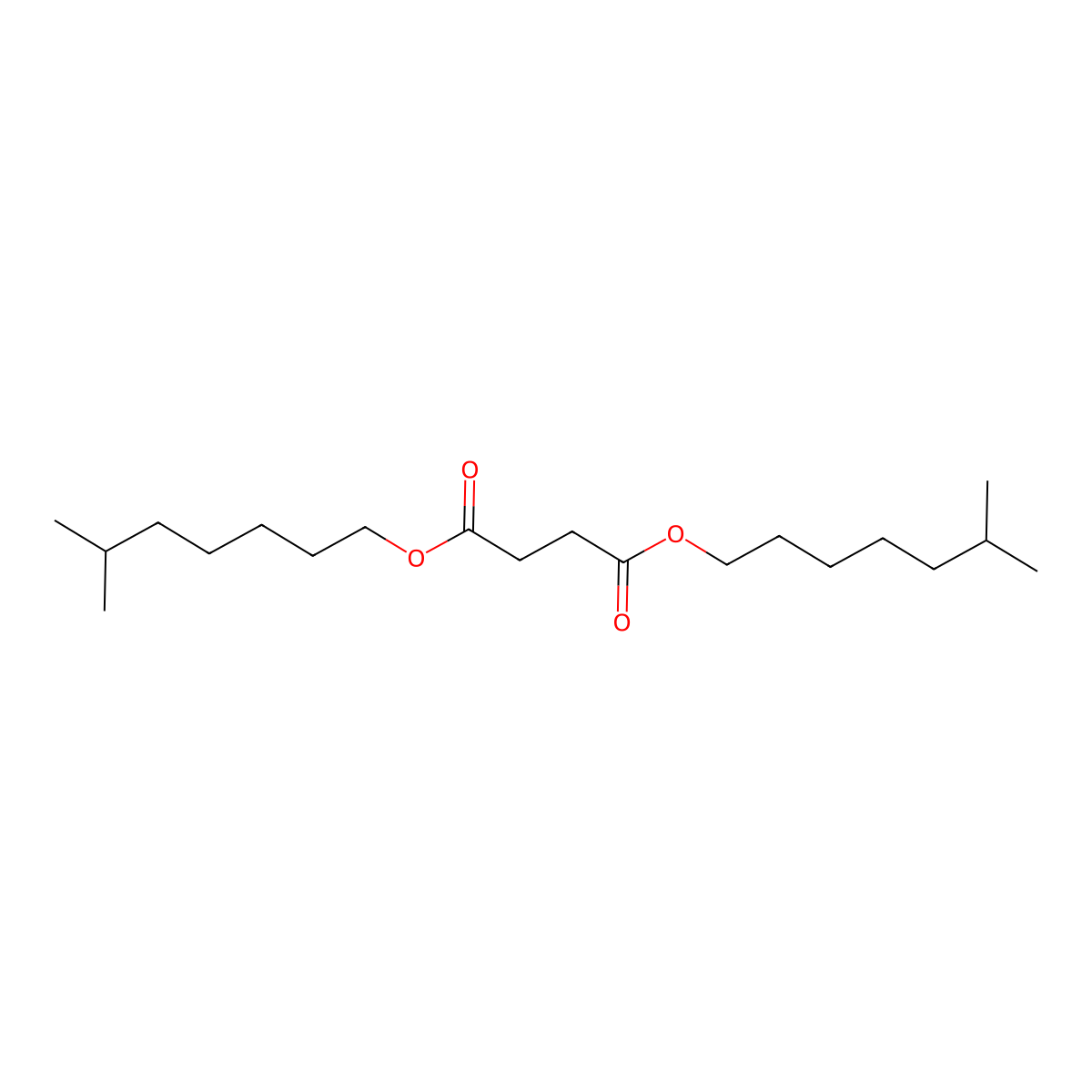 Butanedioic acid, 1,4-diisooctyl ester molecular structure, CAS 28880-24-2