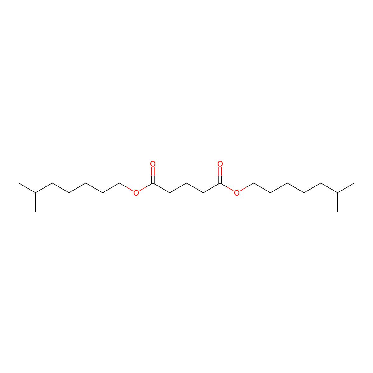 Pentanedioic acid, 1,4-diisooctyl ester molecular structure, CAS 28880-25-3