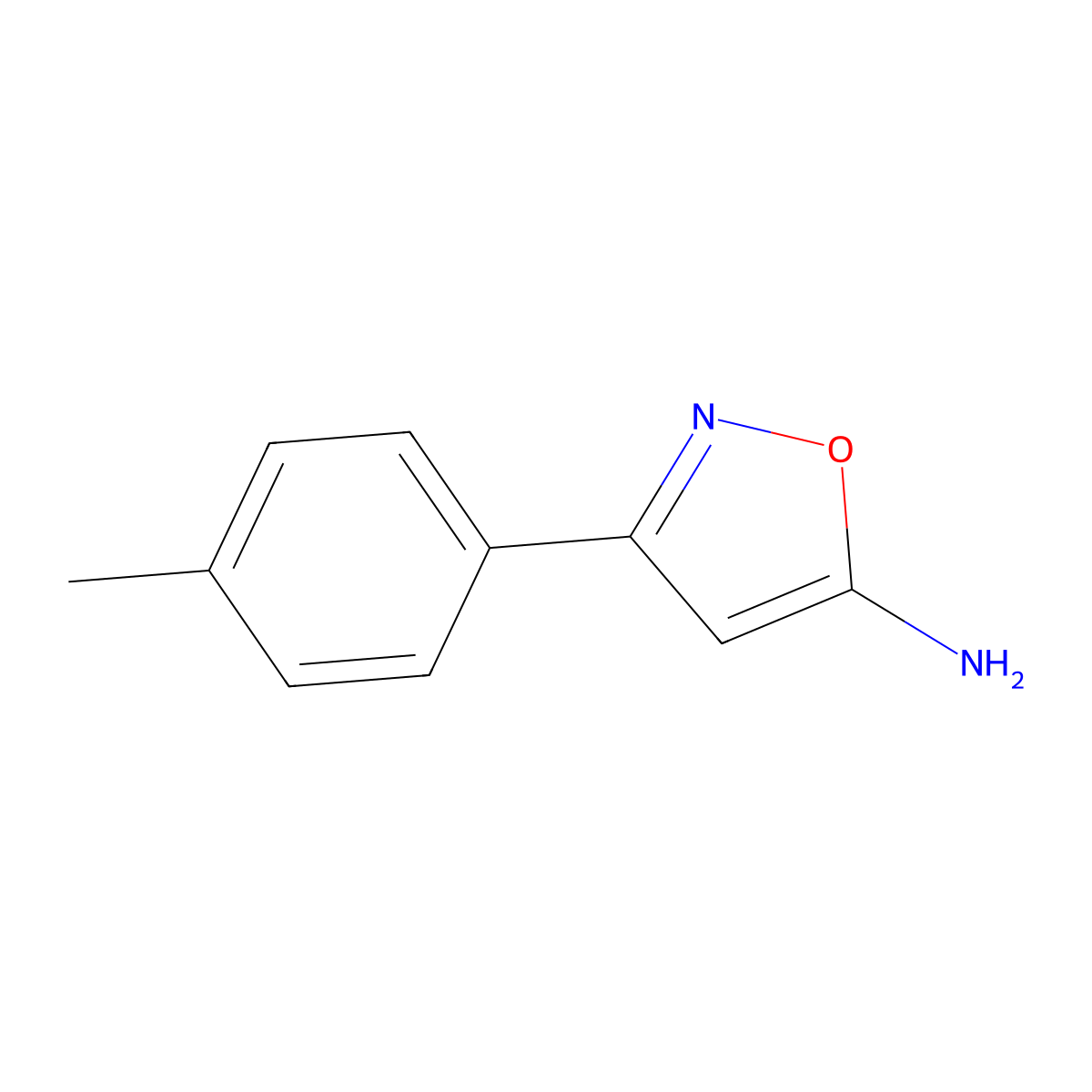 3-(4-Methylphenyl)-1,2-oxazol-5-amine molecular structure, CAS 28883-91-2