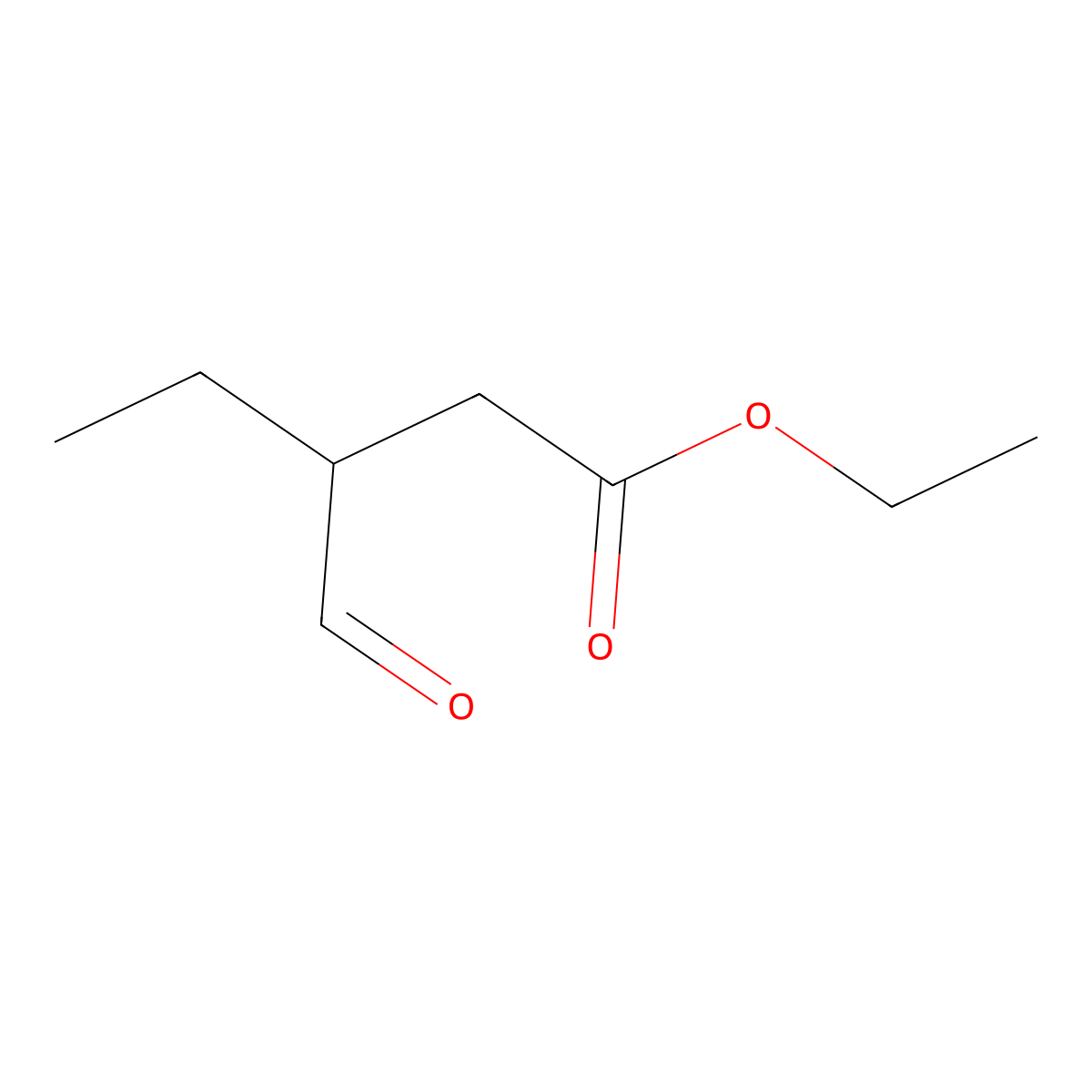 Ethyl 3-formylpentanoate molecular structure, CAS 288849-81-0