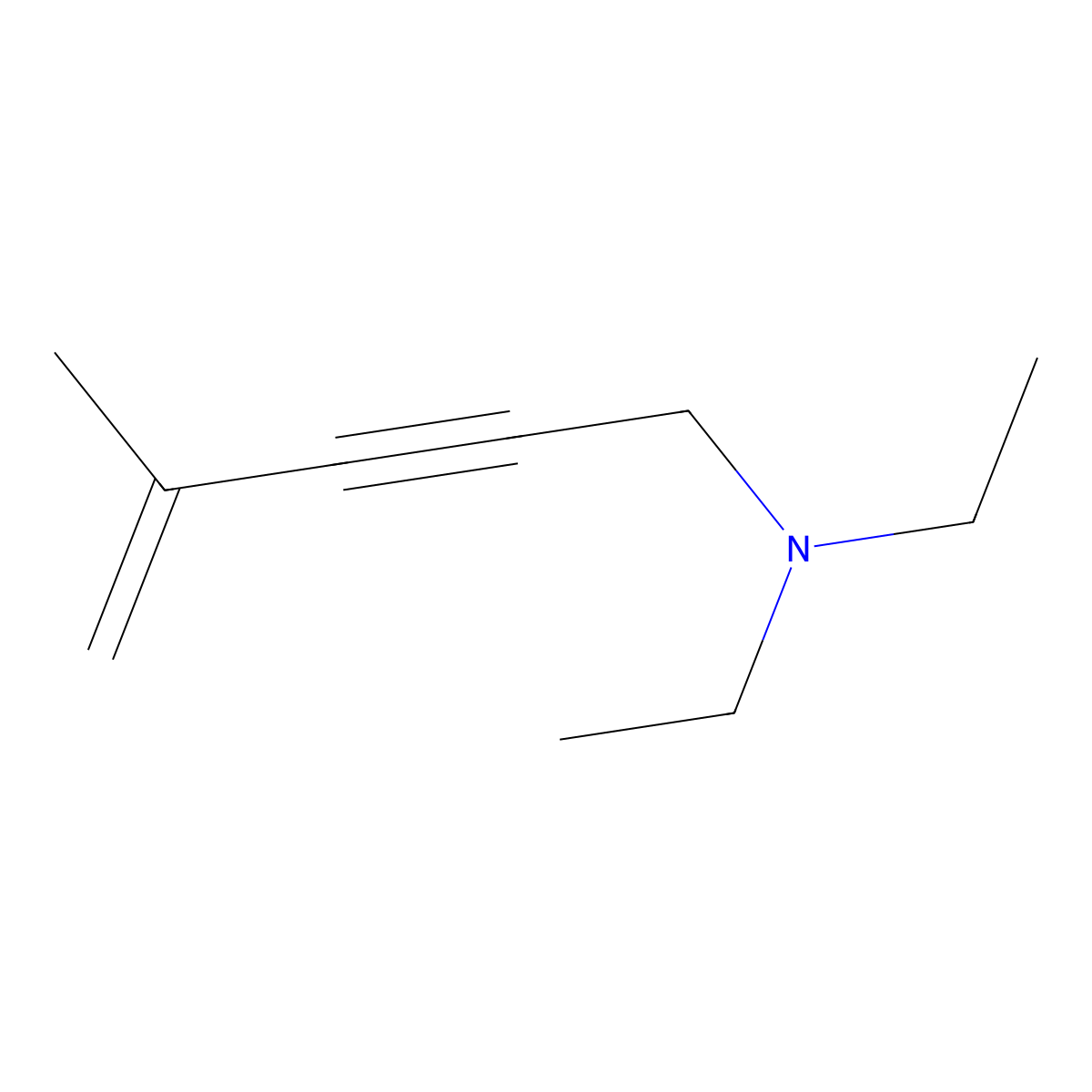 N,N-diethyl-4-methylpent-4-en-2-yn-1-amine molecular structure, CAS 28885-03-2