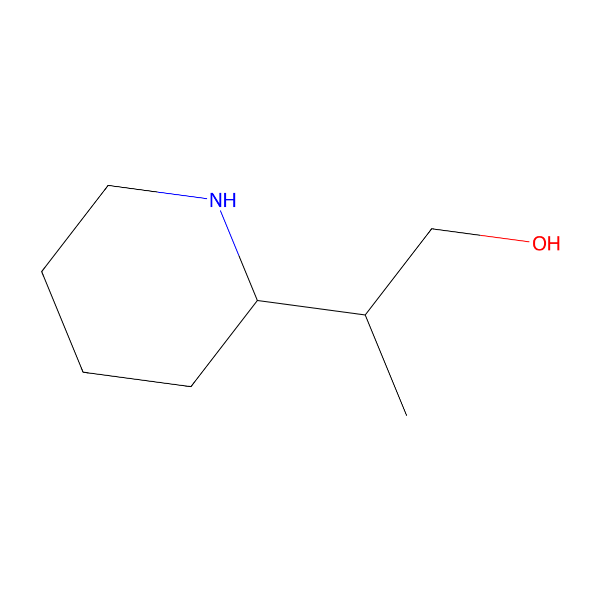 2-(Piperidin-2-yl)propan-1-ol molecular structure, CAS 28885-31-6