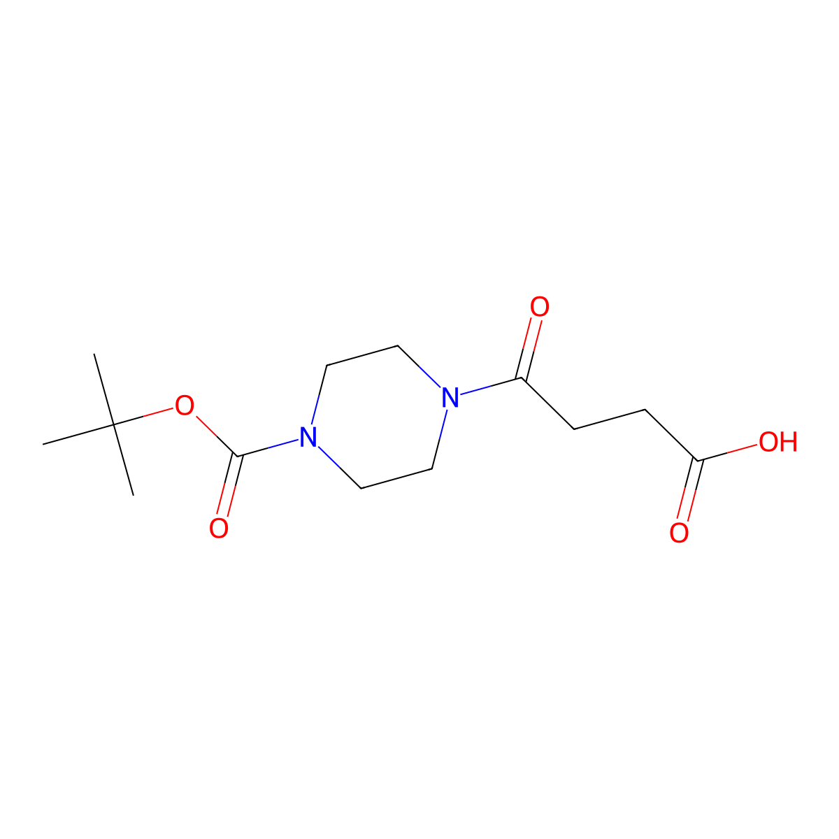 4-(4-(tert-Butoxycarbonyl)piperazin-1-yl)-4-oxobutanoic acid molecular structure, CAS 288851-44-5