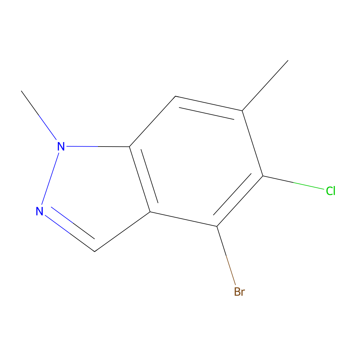 4-bromo-5-chloro-1,6-dimethyl-1H-indazole molecular structure, CAS 2888535-18-8