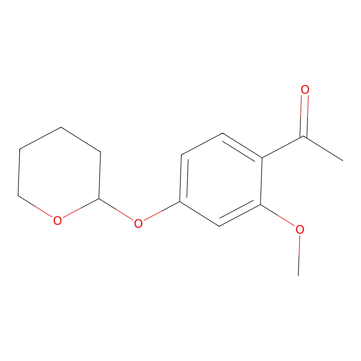 1-(2-Methoxy-4-((tetrahydro-2H-pyran-2-yl)oxy)phenyl)ethan-1-one molecular structure, CAS 288856-48-4