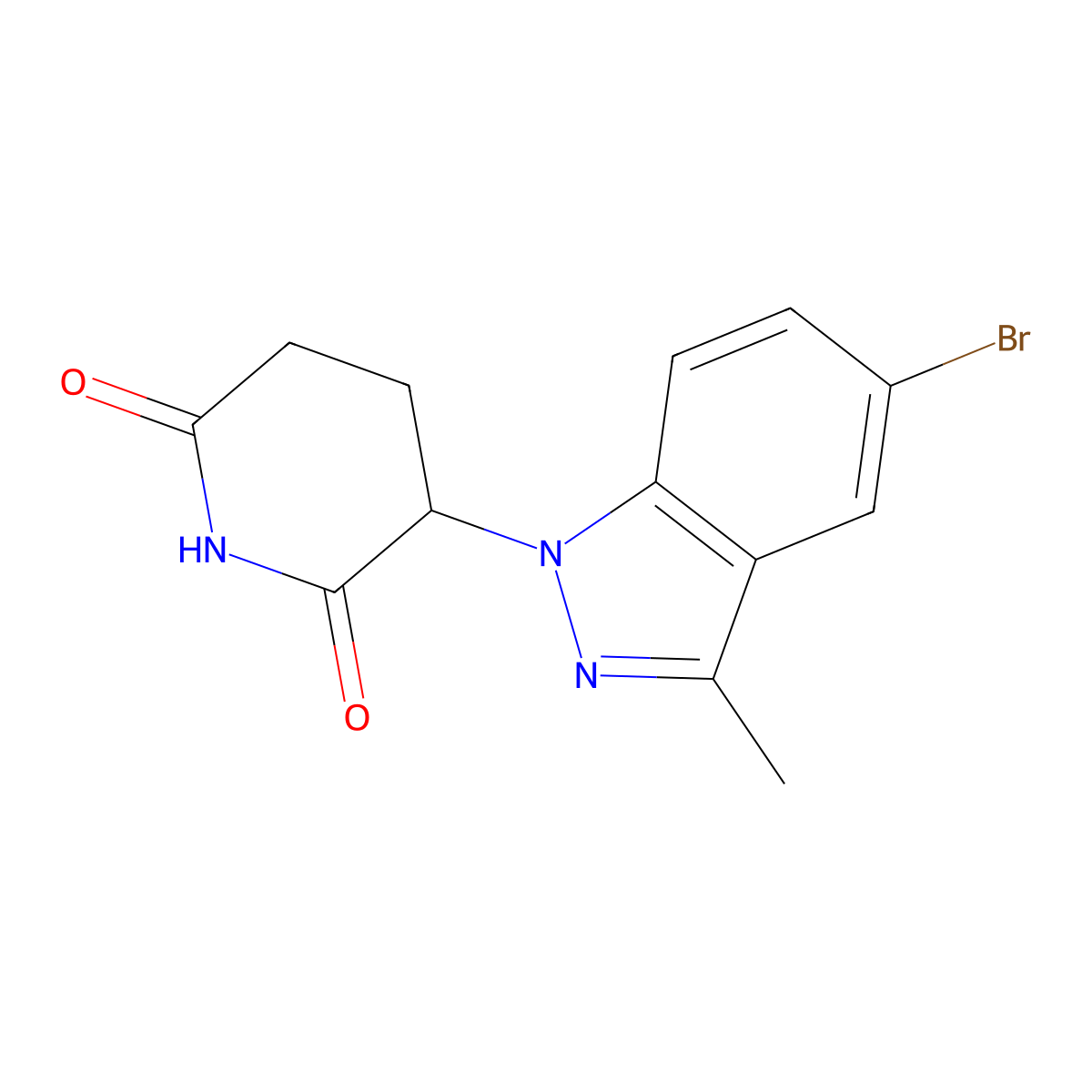 3-(5-Bromo-3-methyl-1H-indazol-1-yl)piperidine-2,6-dione molecular structure, CAS 2888607-41-6