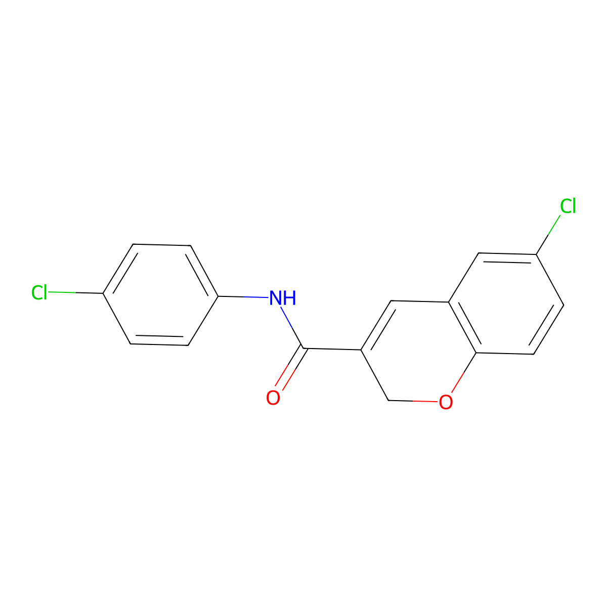 6-chloro-N-(4-chlorophenyl)-2H-chromene-3-carboxamide molecular structure, CAS 288861-05-2