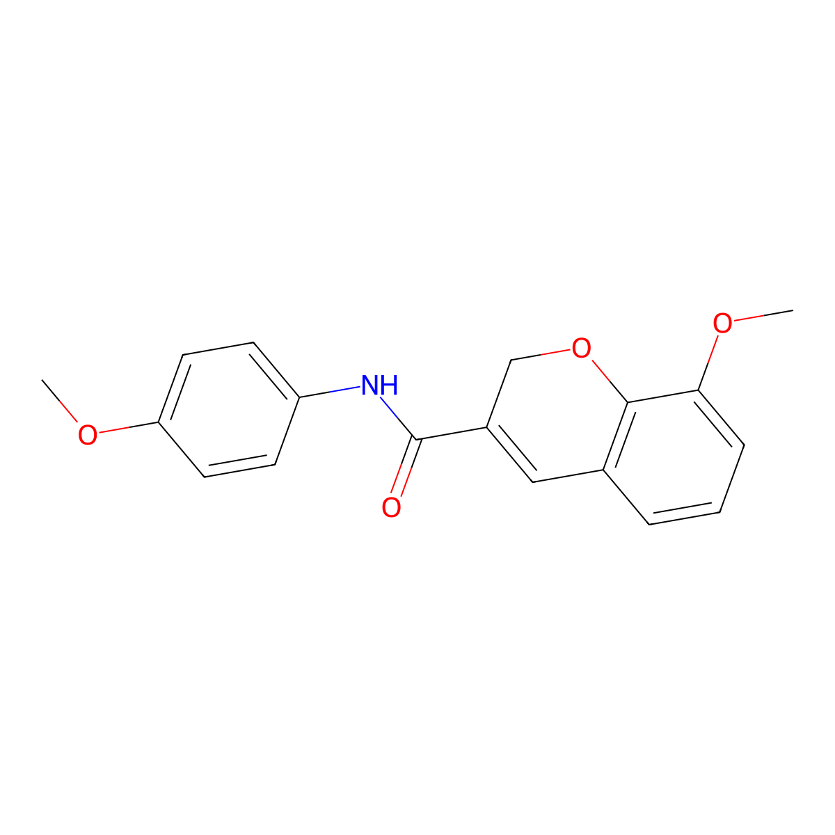 8-methoxy-N-(4-methoxyphenyl)-2H-chromene-3-carboxamide molecular structure, CAS 288861-42-7