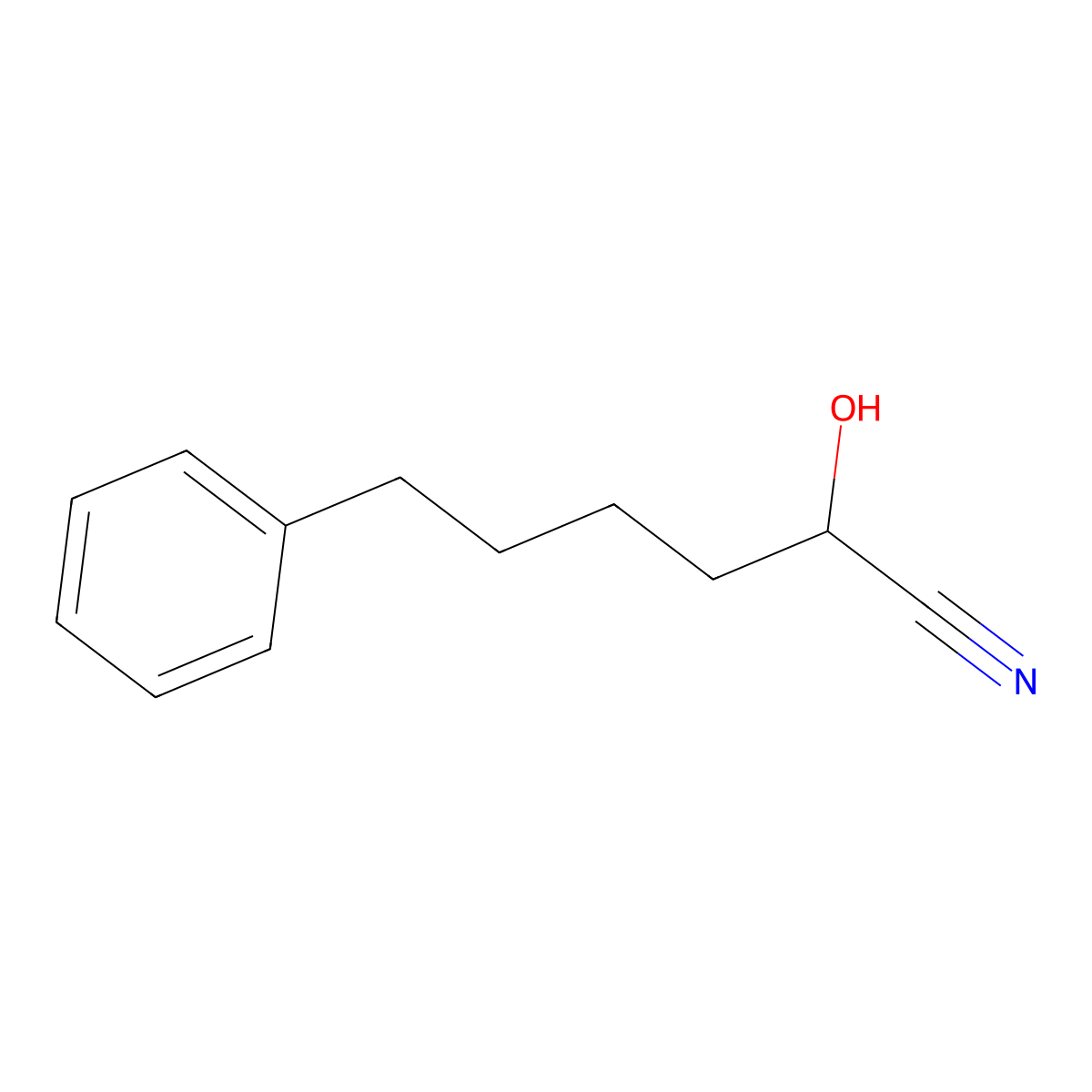 2-Hydroxy-6-phenylhexanenitrile molecular structure, CAS 288863-28-5
