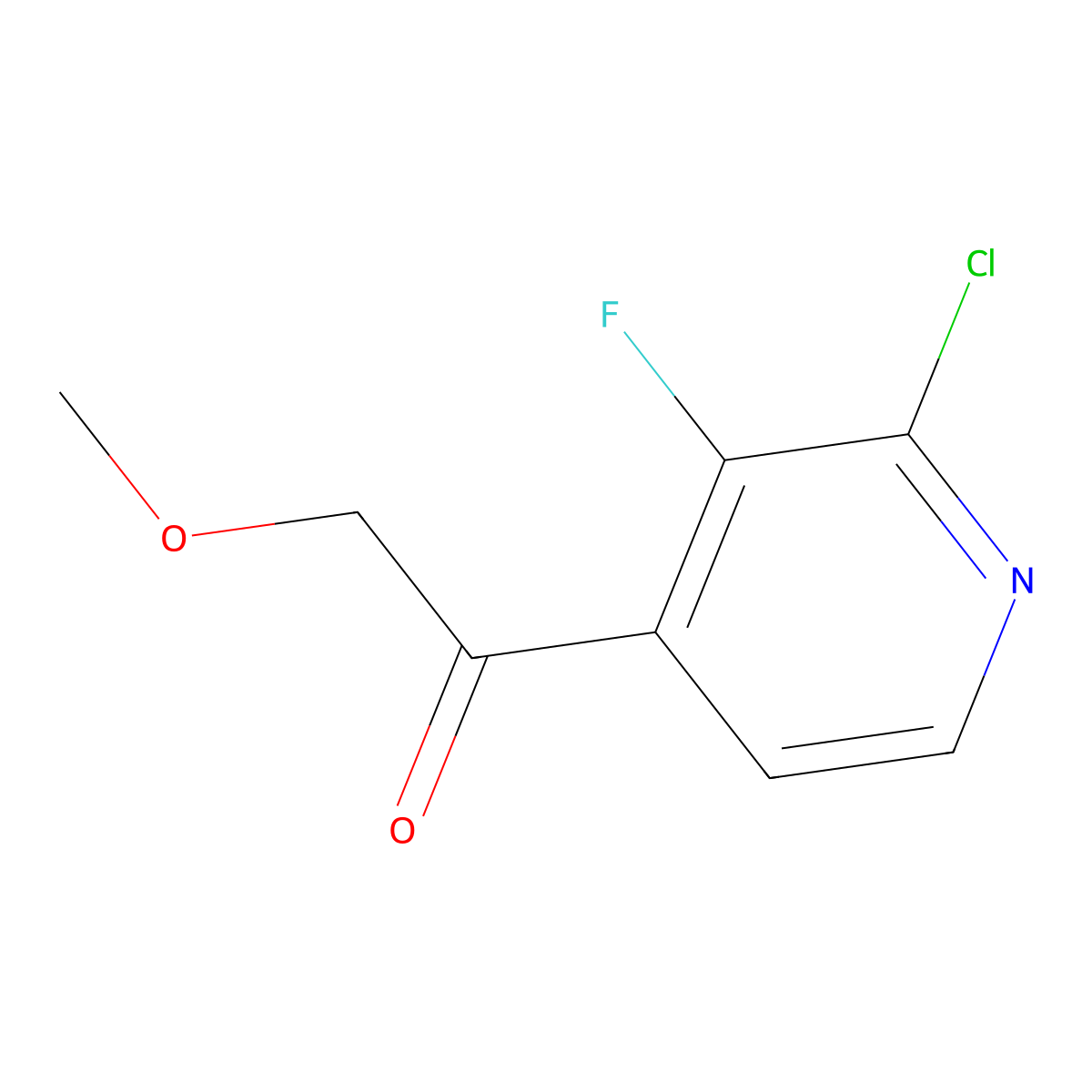 1-(2-Chloro-3-fluoropyridin-4-yl)-2-methoxyethan-1-one molecular structure, CAS 2888659-36-5