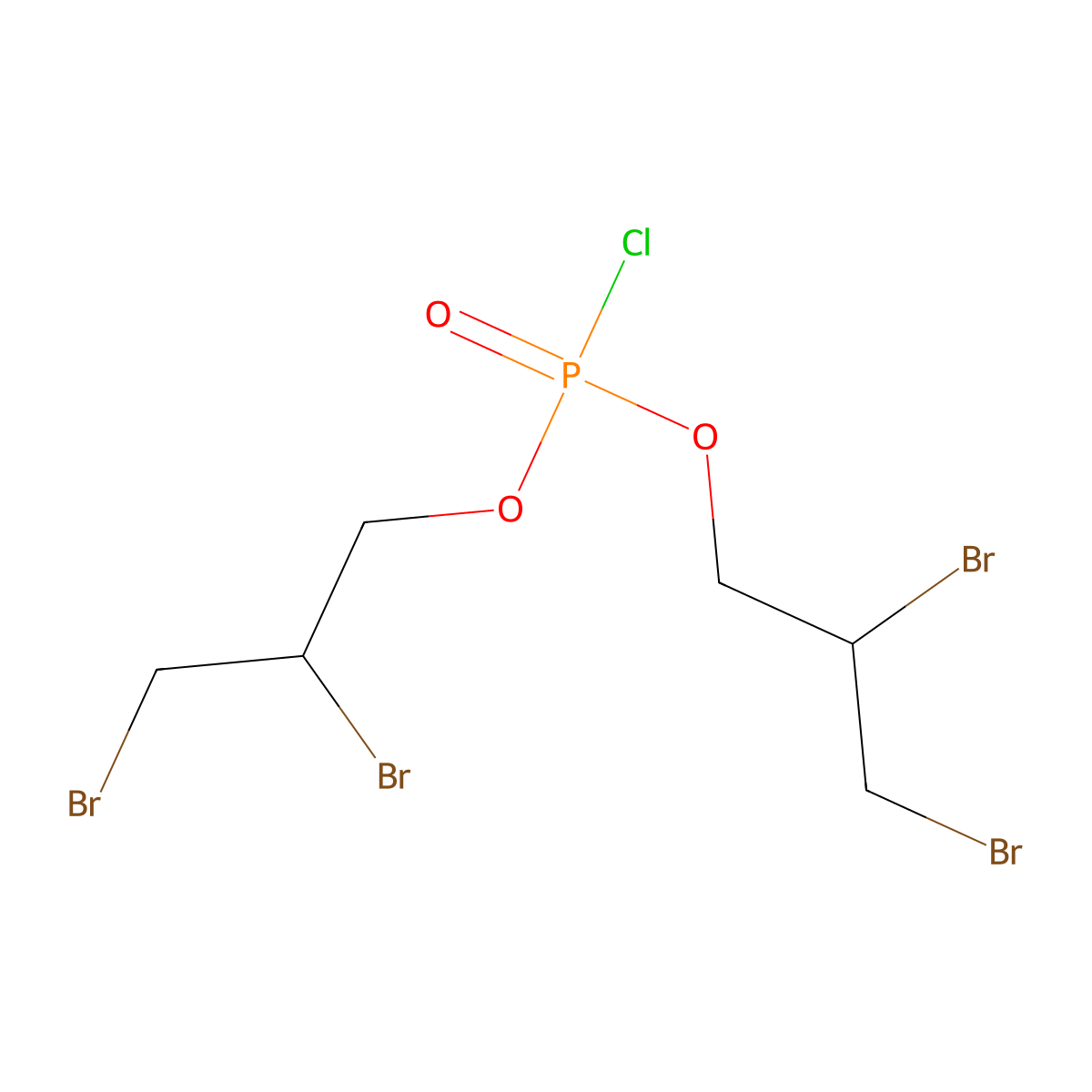 Bis(2,3-dibromopropyl) chlorophosphate molecular structure, CAS 28888-24-6