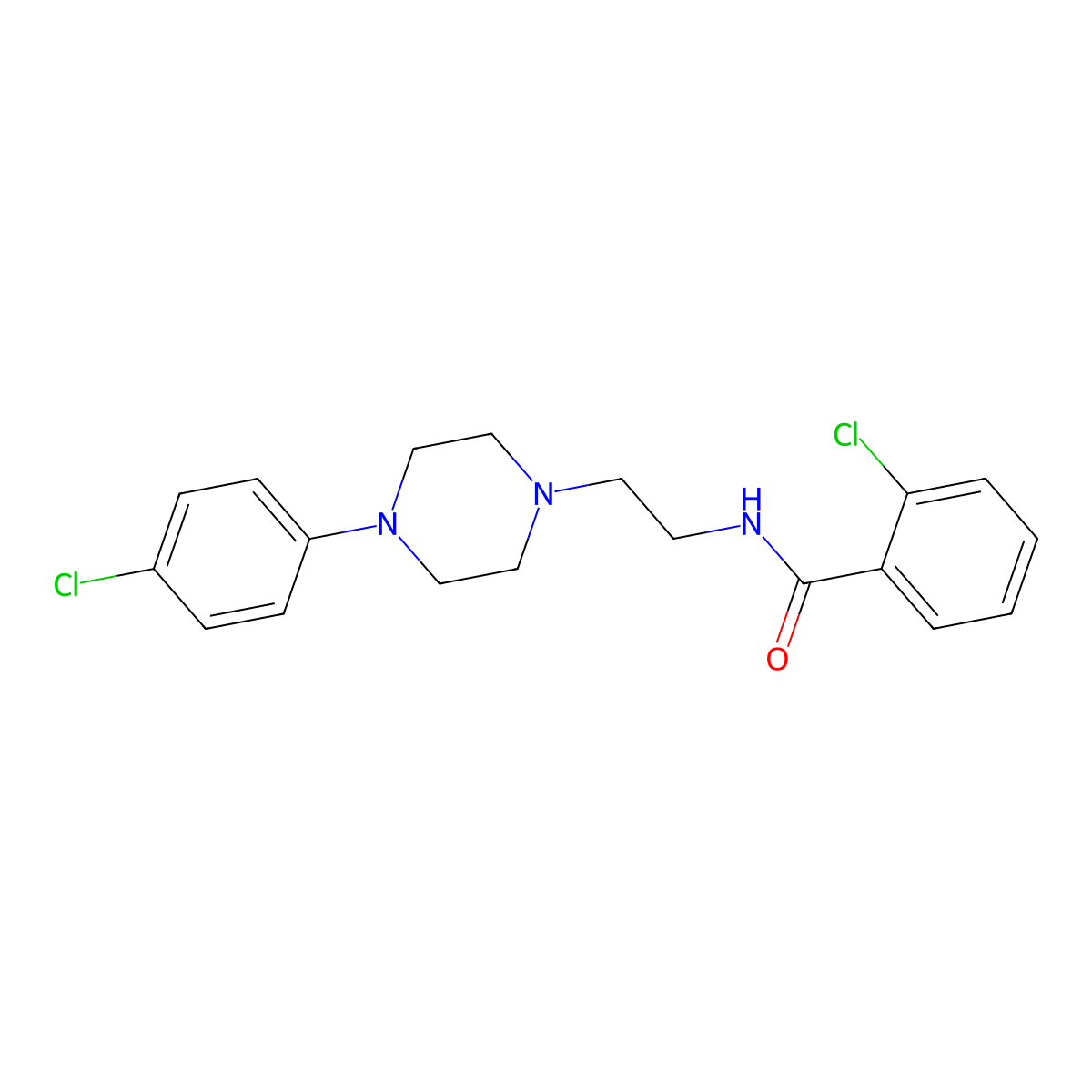 2-chloro-N-{2-[4-(4-chlorophenyl)piperazin-1-yl]ethyl}benzamide molecular structure, CAS 28889-52-3