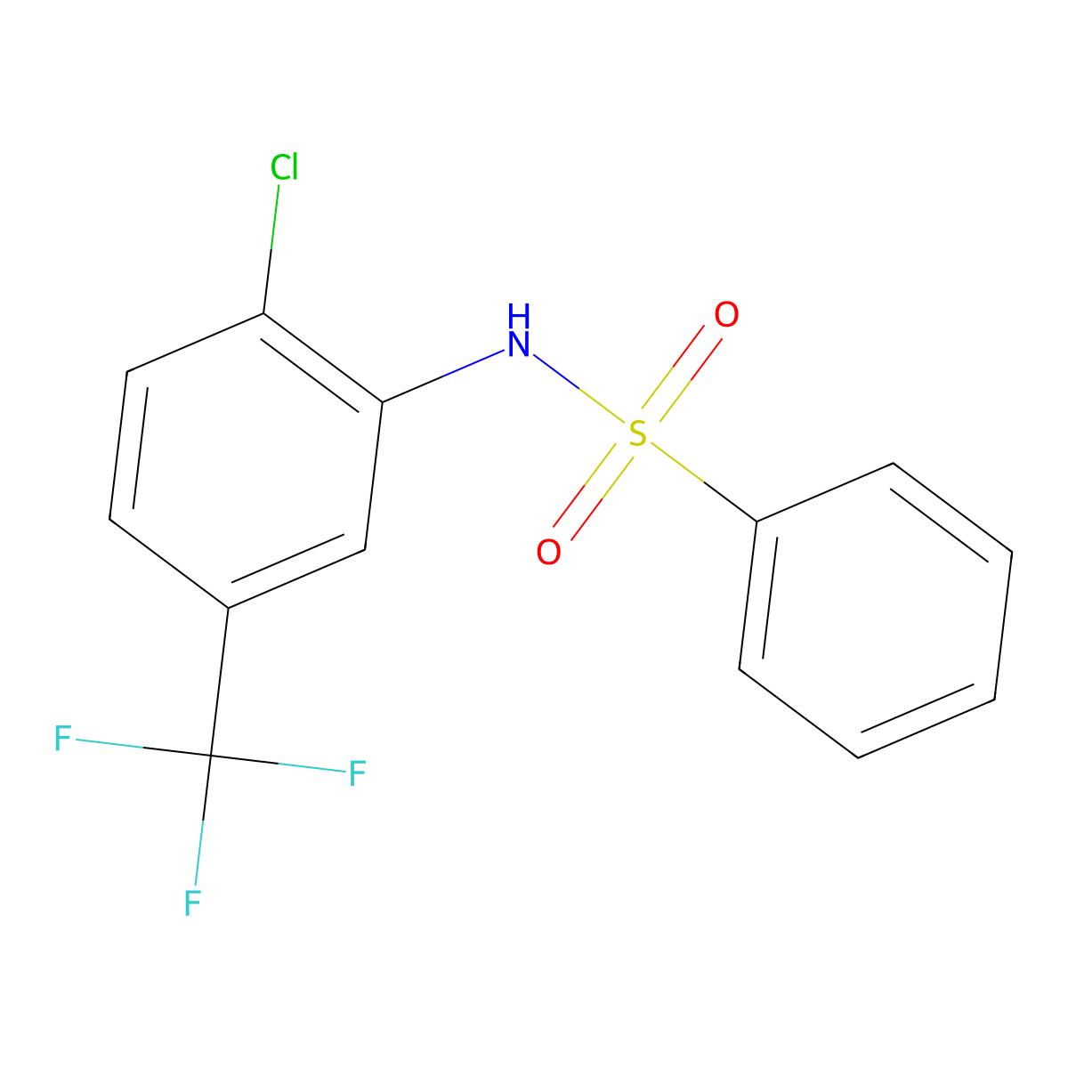 N-[2-chloro-5-(trifluoromethyl)phenyl]benzenesulfonamide molecular structure, CAS 28890-36-0