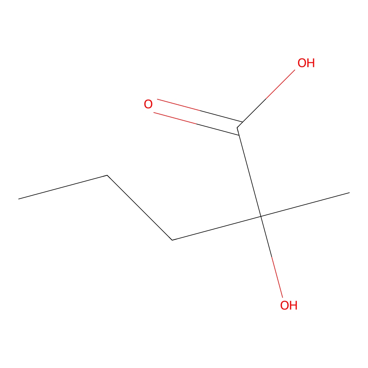 2-Hydroxy-2-methylpentanoic acid molecular structure, CAS 28892-68-4
