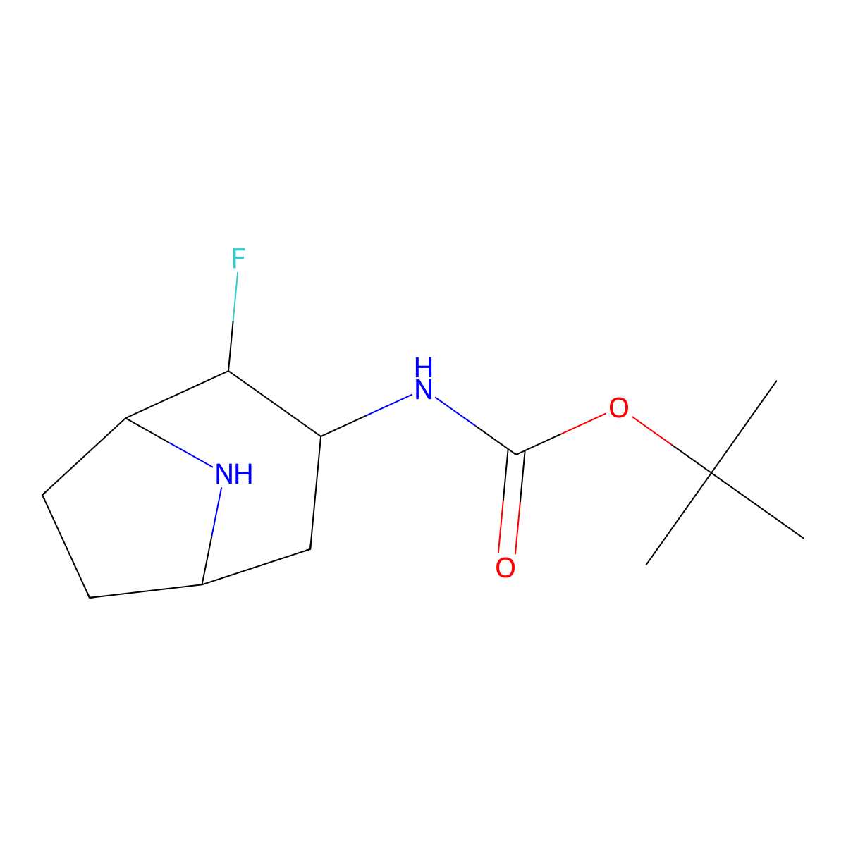 tert-butyl N-[(1R,2R,3R,5S)-2-fluoro-8-azabicyclo[3.2.1]octan-3-yl]carbamate molecular structure, CAS 2889384-92-1