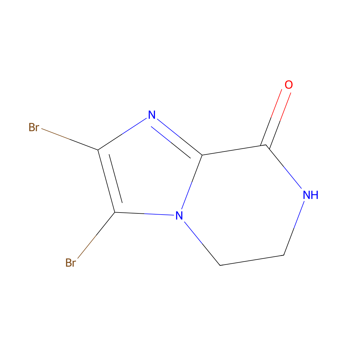 2,3-Dibromo-6,7-dihydroimidazo[1,2-a]pyrazin-8(5H)-one molecular structure, CAS 2889453-14-7