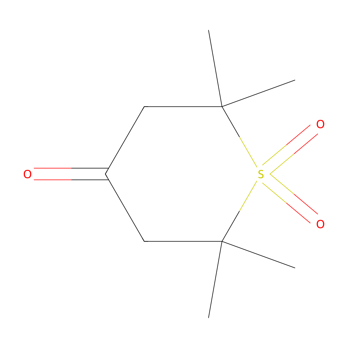 2,2,6,6-Tetramethyl-1lambda6-thiane-1,1,4-trione molecular structure, CAS 28898-50-2