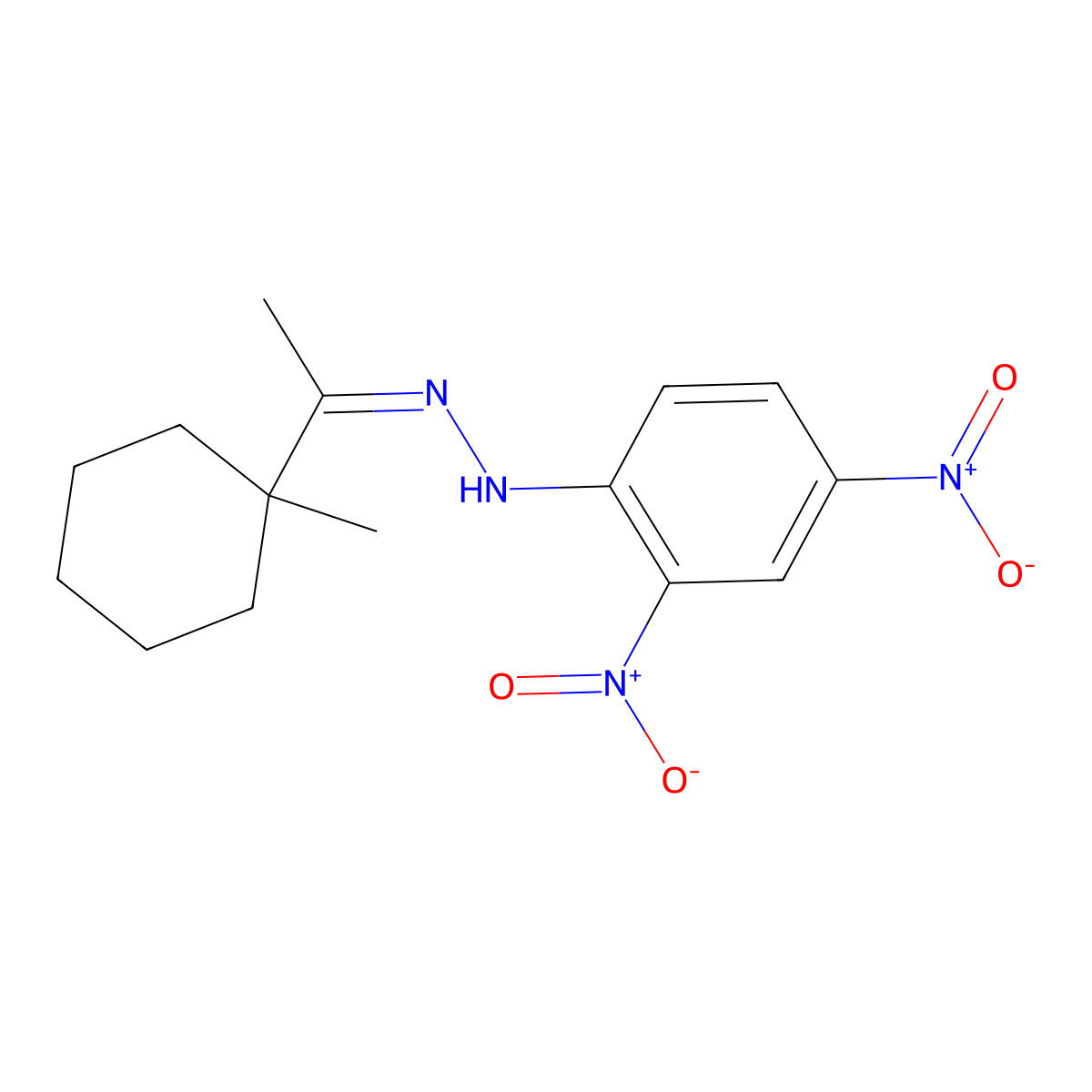 1-(1-Methylcyclohexyl)ethanone 2-(2,4-dinitrophenyl)hydrazone molecular structure, CAS 2890-63-3
