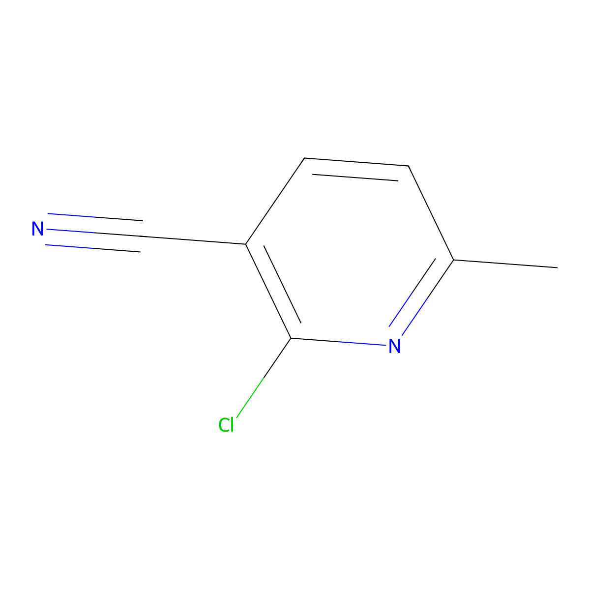 2-Chloro-6-methylpyridine-3-carbonitrile molecular structure, CAS 28900-10-9