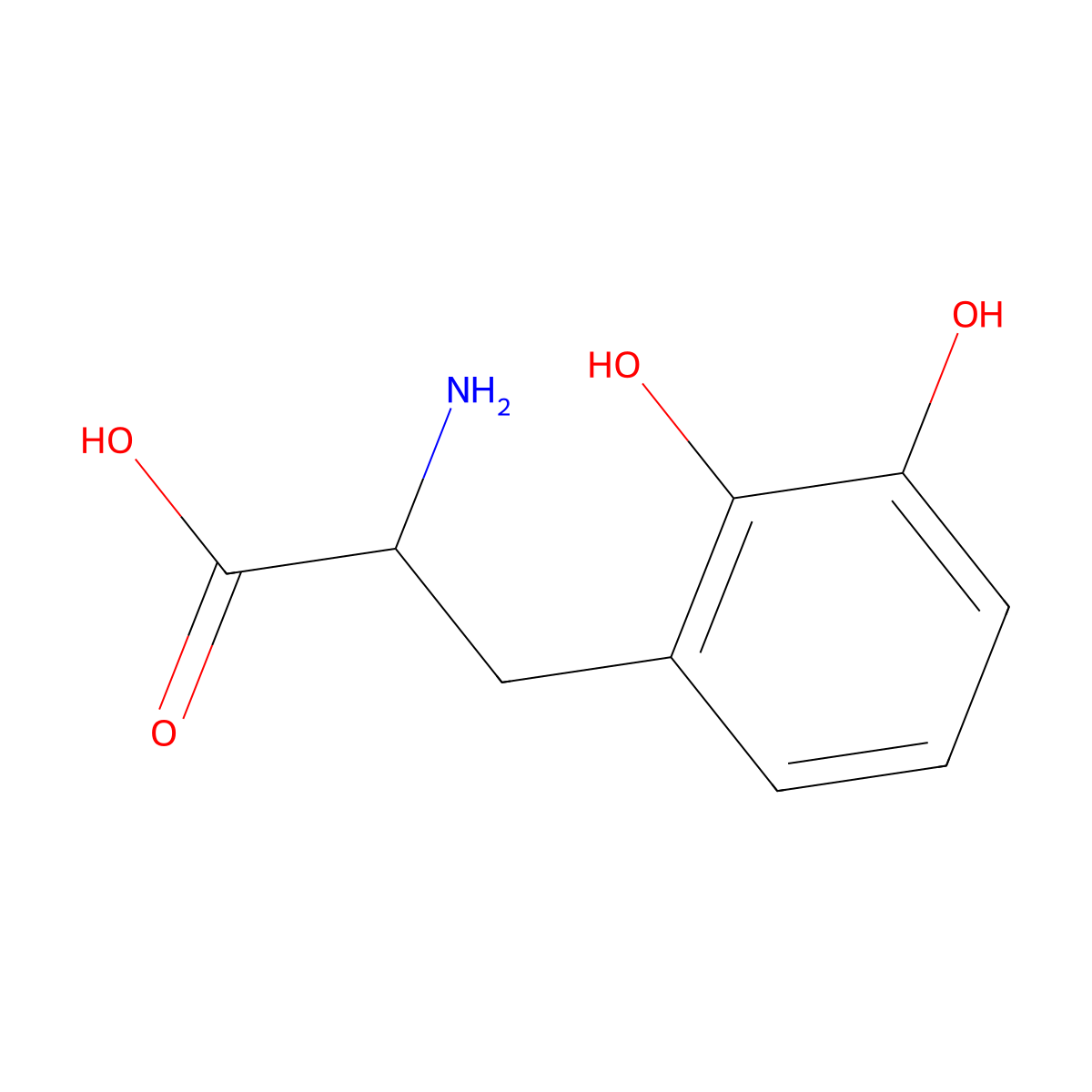 2,3-Dihydroxy-L-phenylalanine molecular structure, CAS 28900-64-3