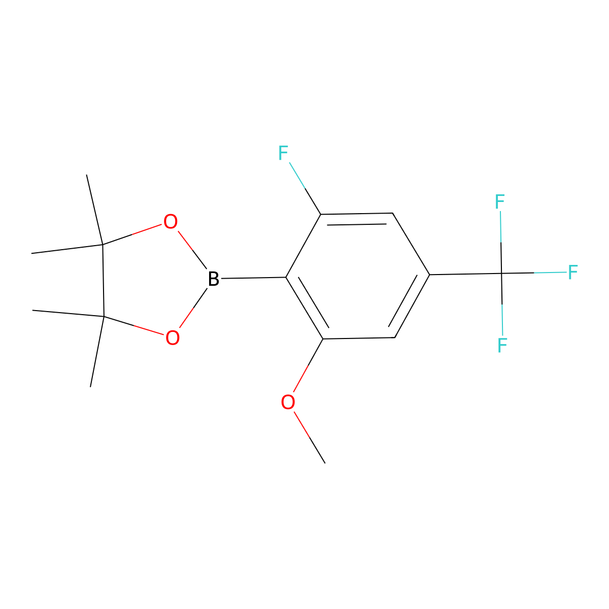 2-(2-Fluoro-6-methoxy-4-(trifluoromethyl)phenyl)-4,4,5,5-tetramethyl-1,3,2-dioxaborolane molecular structure, CAS 2890194-34-8