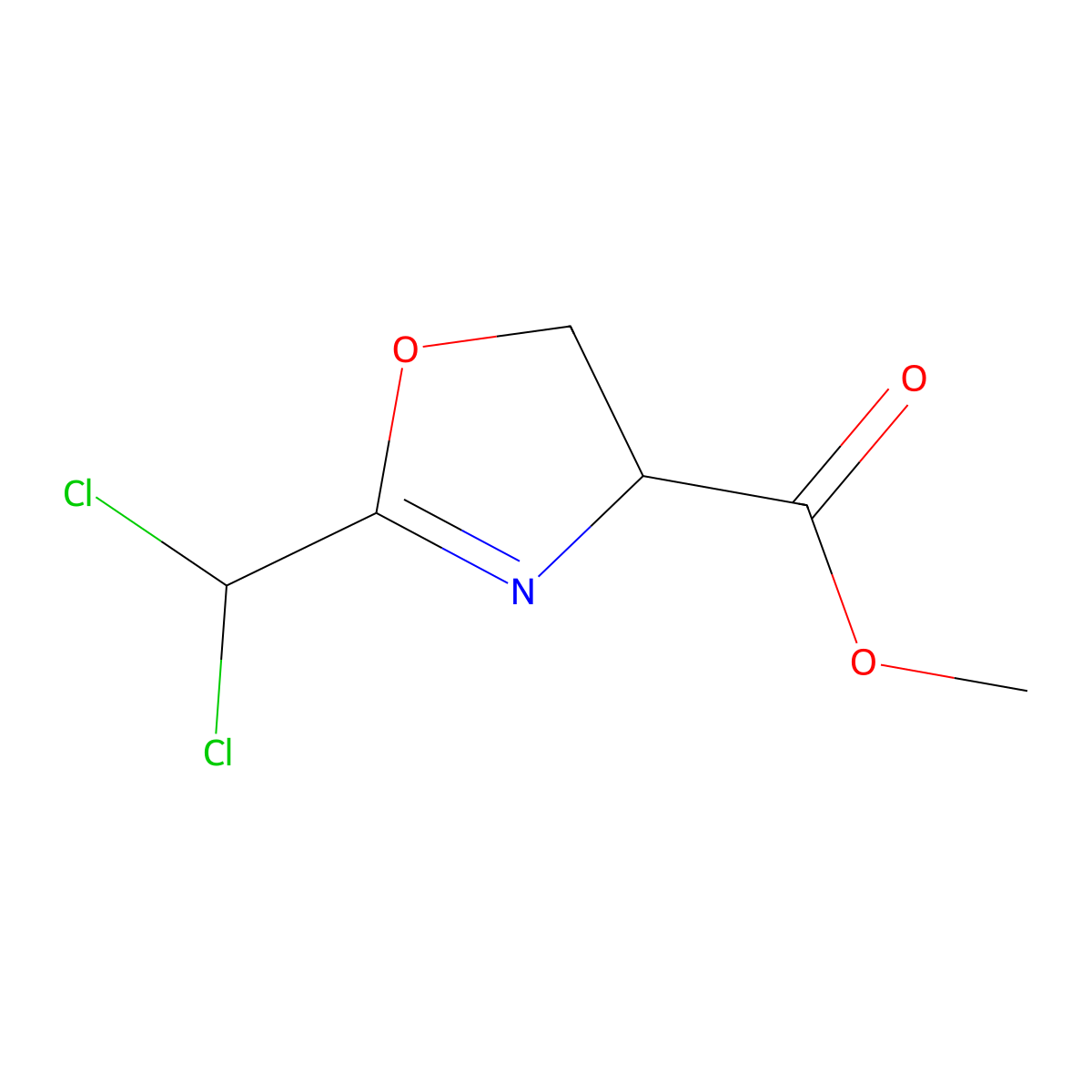 Methyl 2-(dichloromethyl)-4,5-dihydro-1,3-oxazole-4-carboxylate molecular structure, CAS 289030-37-1