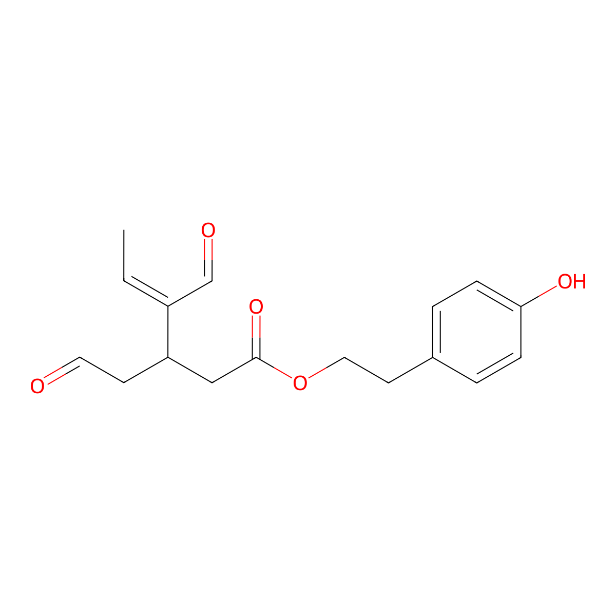 Oleocanthal molecular structure, CAS 289030-99-5