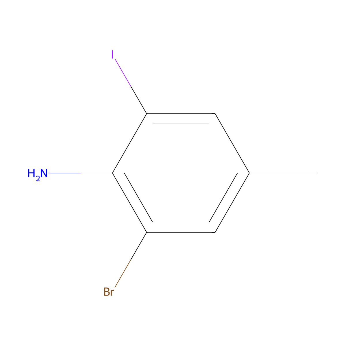2-Bromo-6-iodo-4-methylaniline molecular structure, CAS 289038-12-6