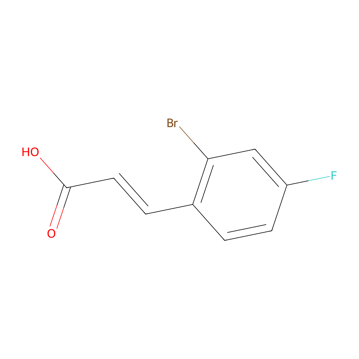 2-Bromo-4-fluorocinnamic acid molecular structure, CAS 289038-17-1