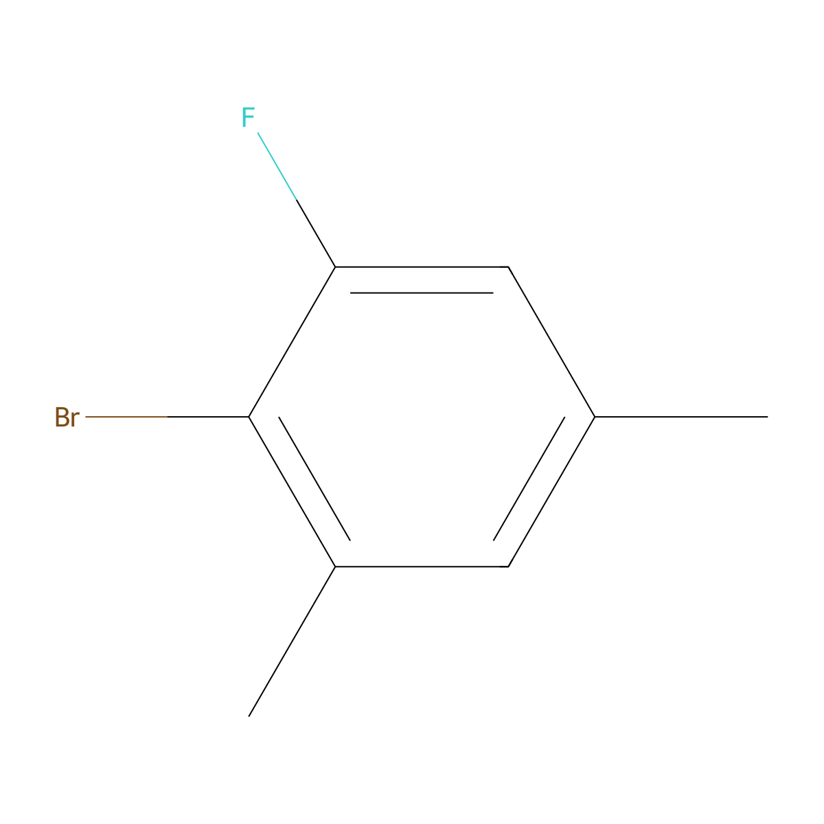 2-Bromo-1-fluoro-3,5-dimethylbenzene molecular structure, CAS 289038-20-6