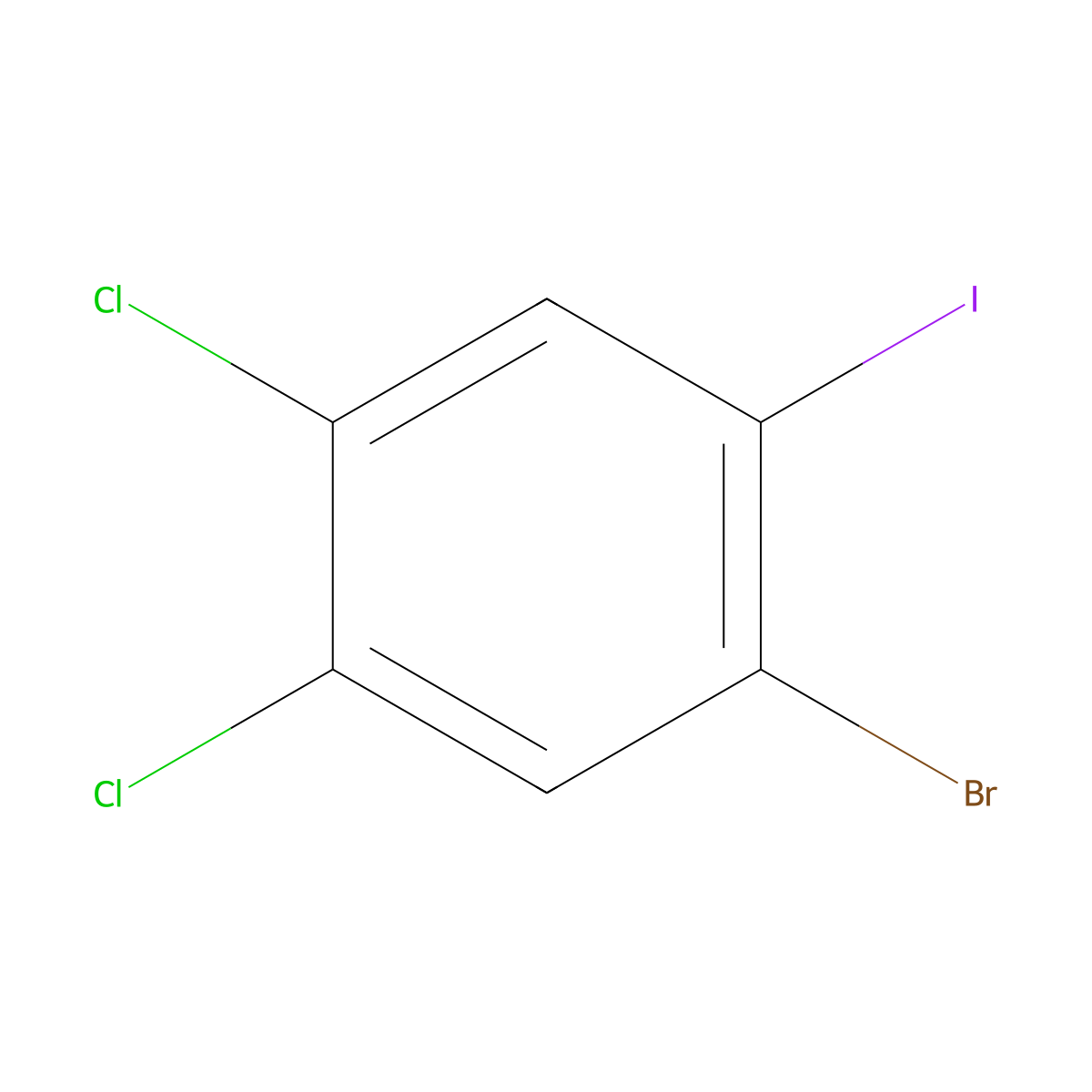 1-Bromo-4,5-dichloro-2-iodobenzene molecular structure, CAS 289038-31-9