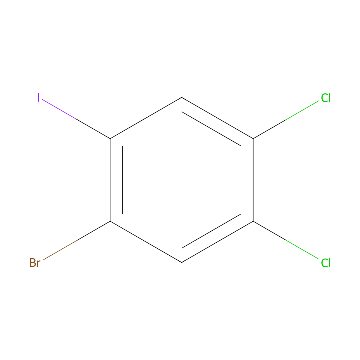 1-Bromo-4,5-dichloro-2-iodobenzene molecular structure, CAS 289038-31-9