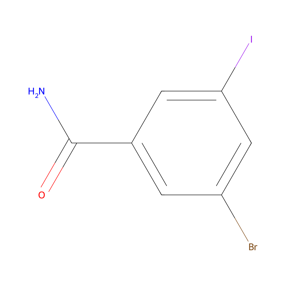 3-Bromo-5-iodobenzamide molecular structure, CAS 289039-19-6
