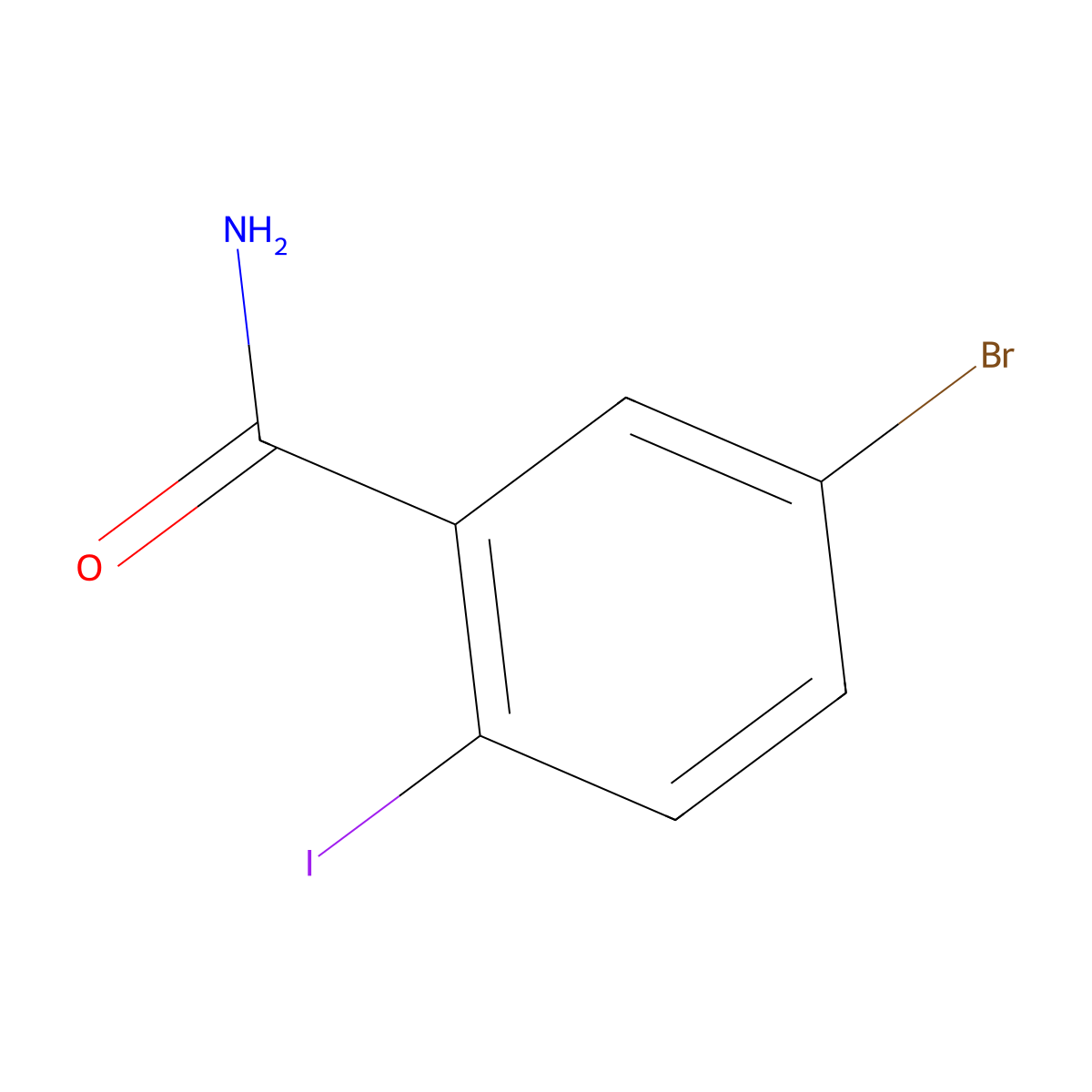 5-Bromo-2-iodobenzamide molecular structure, CAS 289039-20-9
