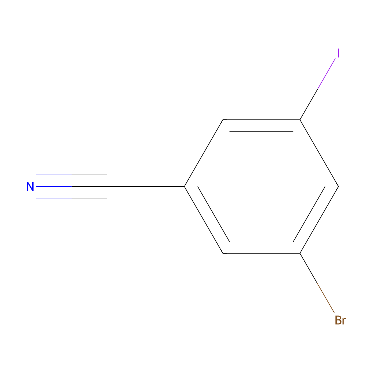3-Bromo-5-iodobenzonitrile molecular structure, CAS 289039-21-0