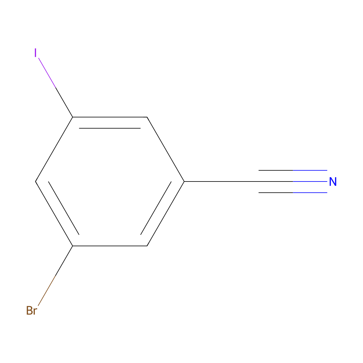 3-Bromo-5-iodobenzonitrile molecular structure, CAS 289039-21-0