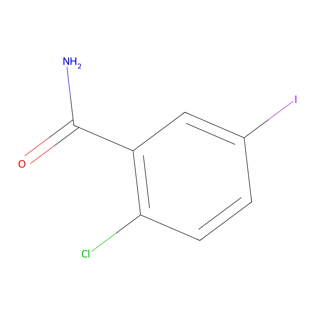 2-Chloro-5-iodobenzamide molecular structure, CAS 289039-27-6
